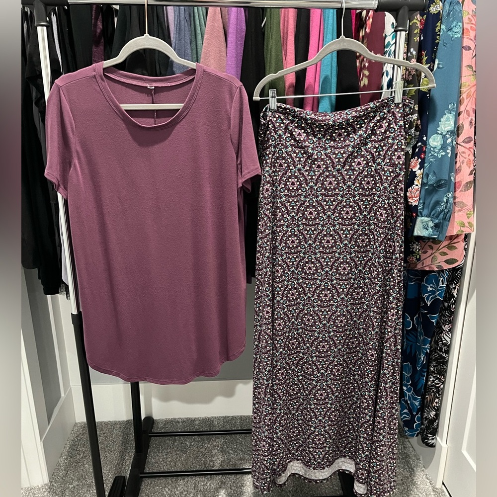Lularoe Patterned Skirt w/Matching Top